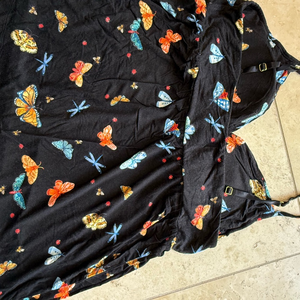 Soma Black Pajama Set with Butterfly Print - Picture 2 of 5